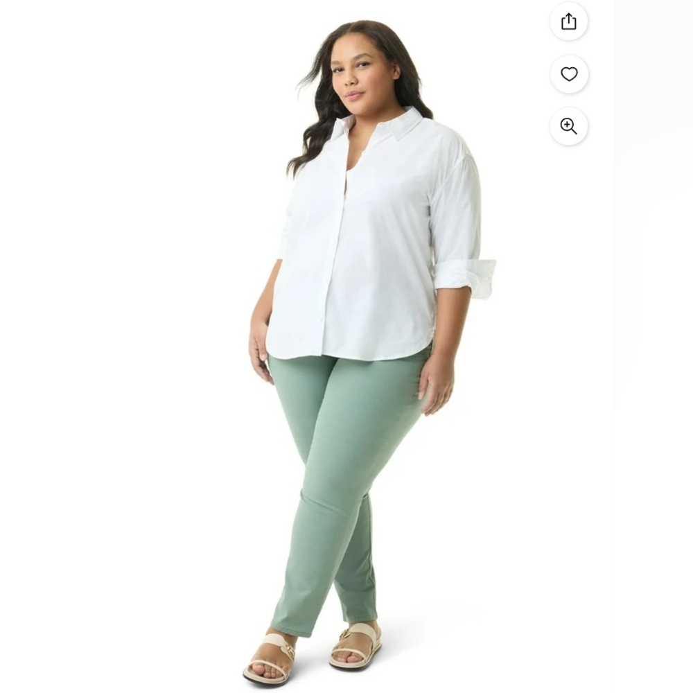 Gloria Vanderbilt Amanda Classic Rise Tapered Jeans Fern Green 24W Swan Series